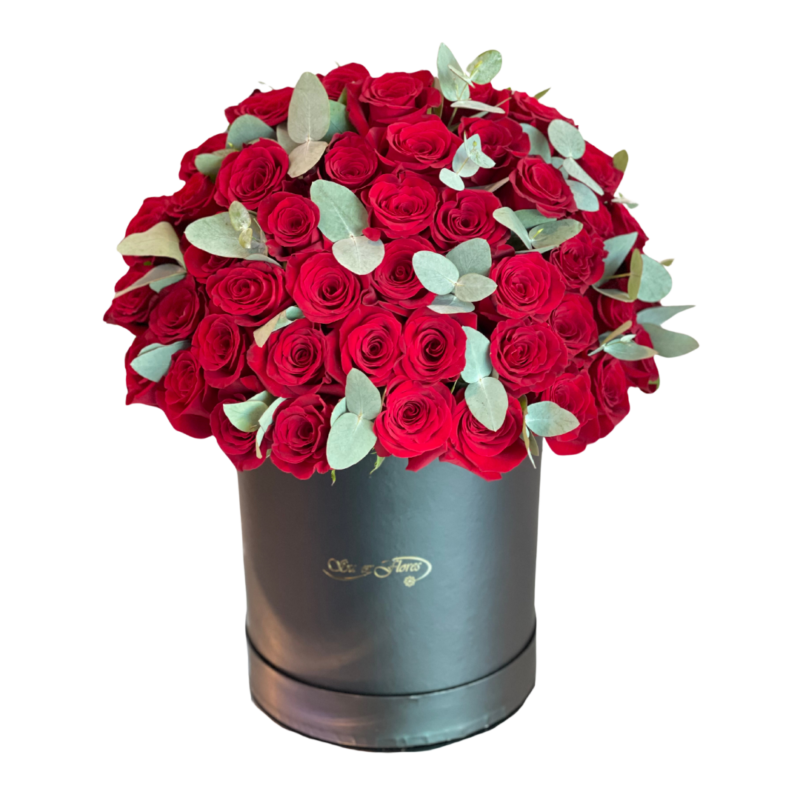 CAJA DE FLORES  + GLOBO -AMOR 100027