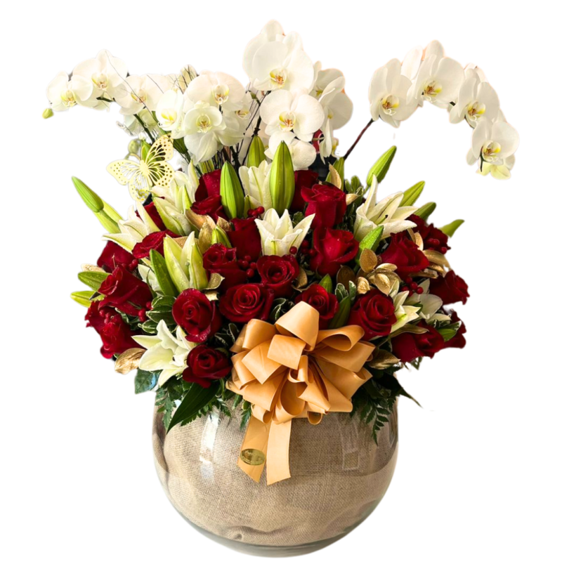 BOWL DE ORQUIDEA YFLORES -AMOR 100069