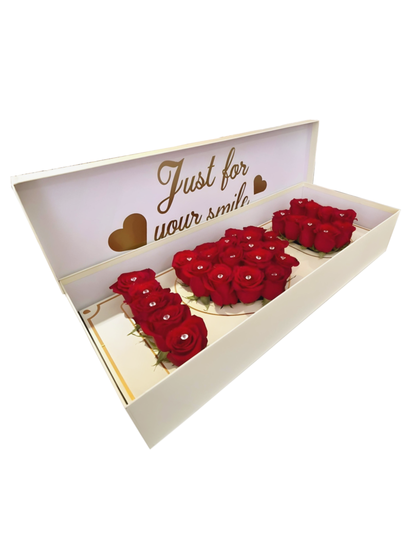 CAJA DE ROSAS I LOVE U-AMOR 100037